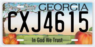 GA license plate CXJ4615