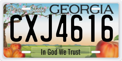 GA license plate CXJ4616
