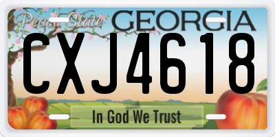 GA license plate CXJ4618