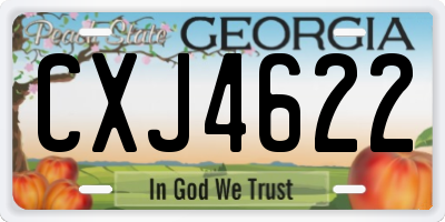 GA license plate CXJ4622