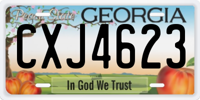 GA license plate CXJ4623