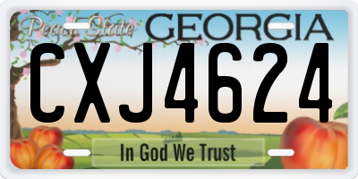 GA license plate CXJ4624