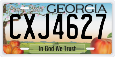 GA license plate CXJ4627