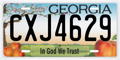GA license plate CXJ4629