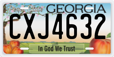 GA license plate CXJ4632