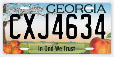 GA license plate CXJ4634