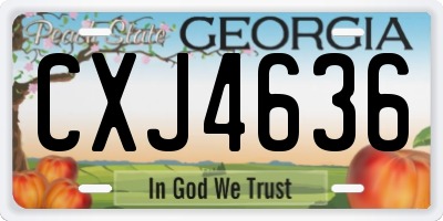 GA license plate CXJ4636