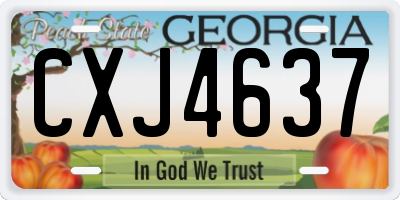 GA license plate CXJ4637