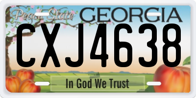 GA license plate CXJ4638