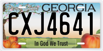 GA license plate CXJ4641
