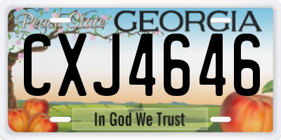 GA license plate CXJ4646