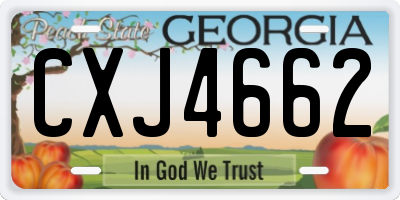 GA license plate CXJ4662
