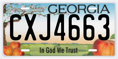 GA license plate CXJ4663