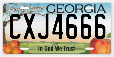 GA license plate CXJ4666