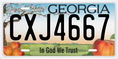 GA license plate CXJ4667