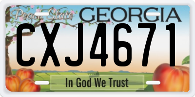 GA license plate CXJ4671