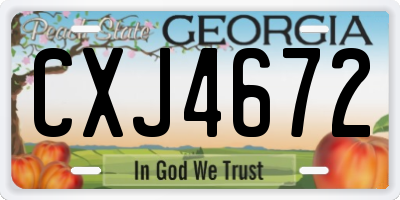 GA license plate CXJ4672