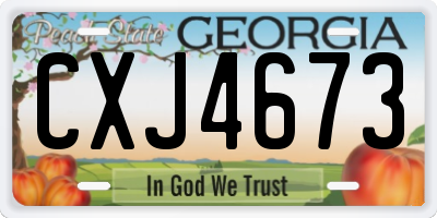 GA license plate CXJ4673