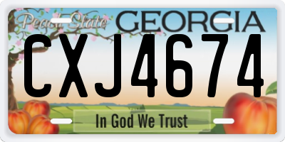 GA license plate CXJ4674