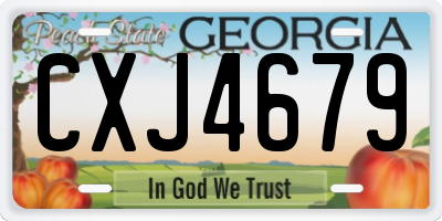 GA license plate CXJ4679