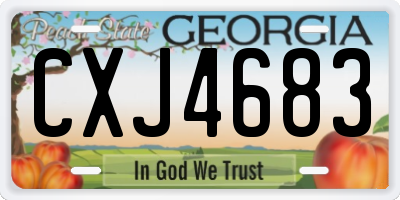 GA license plate CXJ4683
