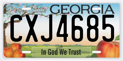 GA license plate CXJ4685