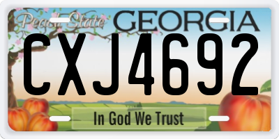 GA license plate CXJ4692