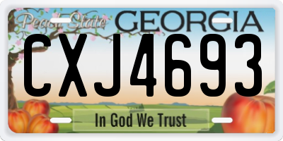 GA license plate CXJ4693