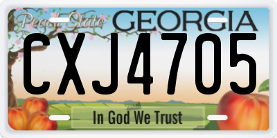 GA license plate CXJ4705