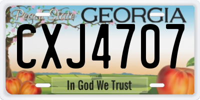 GA license plate CXJ4707