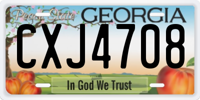 GA license plate CXJ4708
