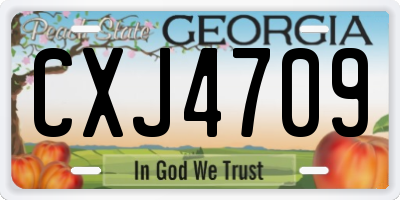 GA license plate CXJ4709
