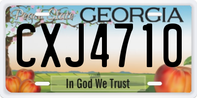 GA license plate CXJ4710