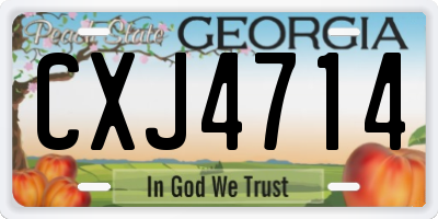 GA license plate CXJ4714