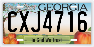 GA license plate CXJ4716