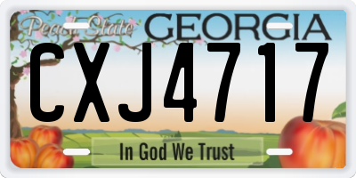 GA license plate CXJ4717