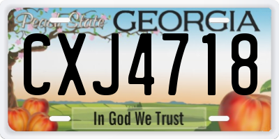 GA license plate CXJ4718