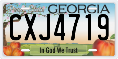 GA license plate CXJ4719