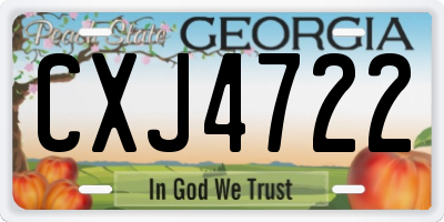 GA license plate CXJ4722
