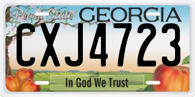 GA license plate CXJ4723