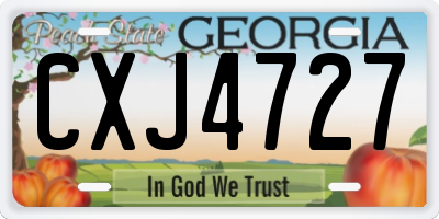 GA license plate CXJ4727