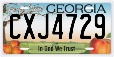 GA license plate CXJ4729