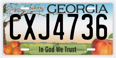 GA license plate CXJ4736