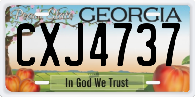 GA license plate CXJ4737