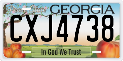 GA license plate CXJ4738