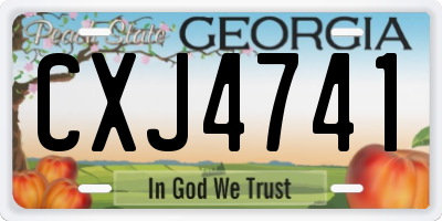 GA license plate CXJ4741