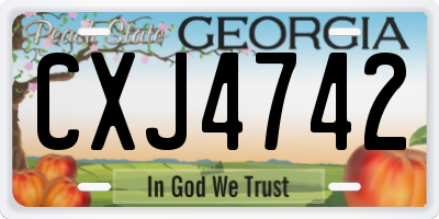 GA license plate CXJ4742