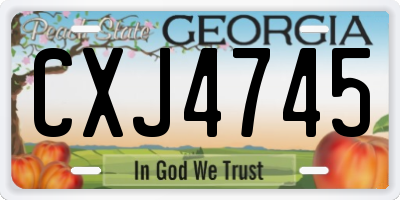 GA license plate CXJ4745