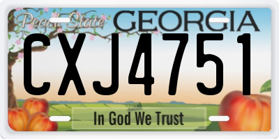 GA license plate CXJ4751