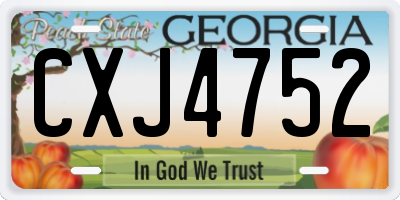 GA license plate CXJ4752
